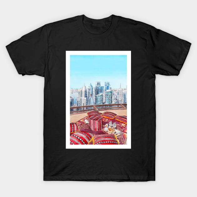 Doha, Qatar T-Shirt by NorrskenArt